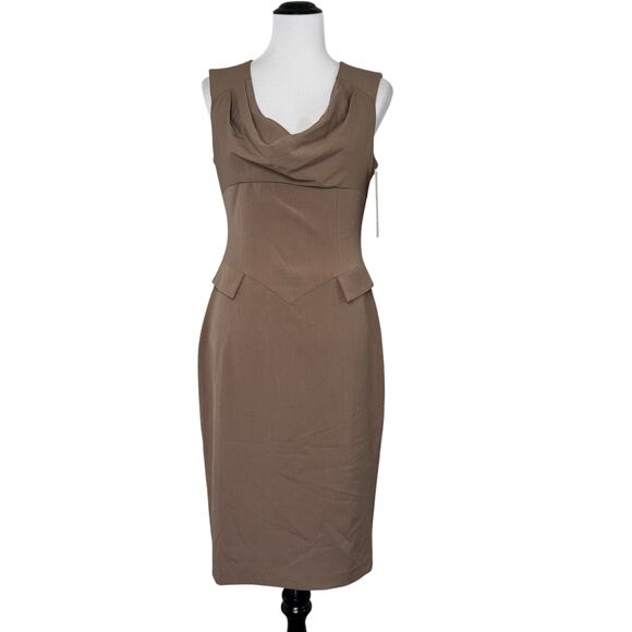 Boston Proper NWT Sleeveless Cowl neck Sheath Dress Sz 8 - Picture 2 of 8